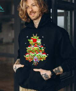 Colorful Baby Yoda And The Mandalorian Merry Christmas Tree Gift Shirt