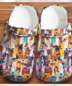 Colorful Dogs Pattern Clog, Perfect Gift for Dog Lovers, Vibrant Design cros