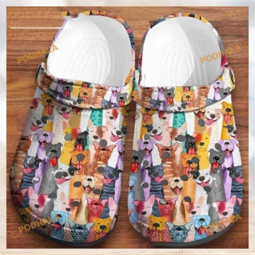 Colorful Dogs Pattern Clog, Perfect Gift for Dog Lovers, Vibrant Design cros