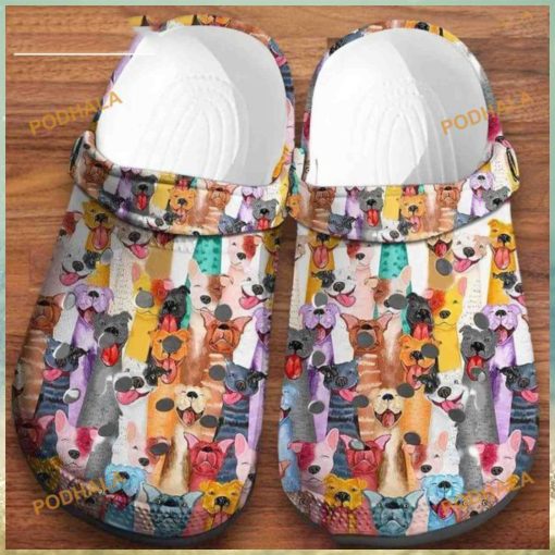 Colorful Dogs Pattern Clog, Perfect Gift for Dog Lovers, Vibrant Design cros