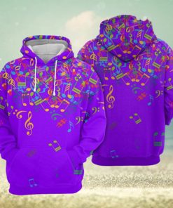 Colorful Music Notes 3D Printed Hoodie Ver 2