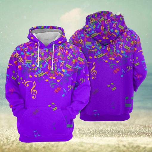 Colorful Music Notes 3D Printed Hoodie Ver 2