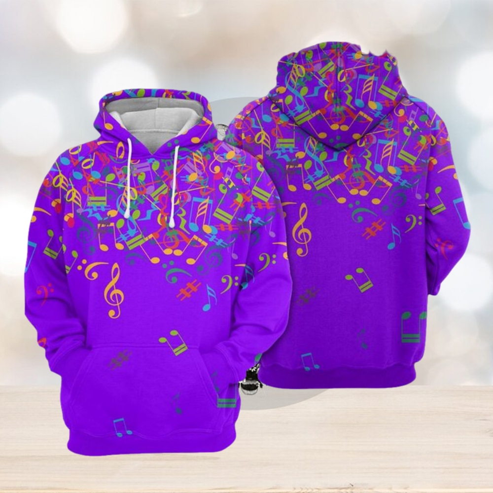 Colorful Music Notes 3D Printed Hoodie Ver 2 Colorful Music Notes 3D Printed Hoodie Ver 2