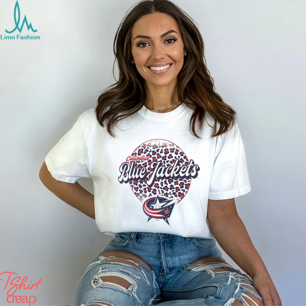 Columbus Blue Jackets Branded Leopard Print Long Sleeve T Shirt Columbus Blue Jackets Branded Leopard Print Long Sleeve T Shirt