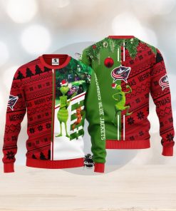 Columbus Blue Jackets Grinch & Scooby doo Christmas Ugly Sweater 1