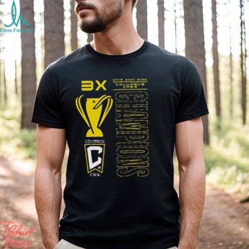 Columbus Crew Three Time MLS Cup Champions Trophy Case Essentials T Shirt