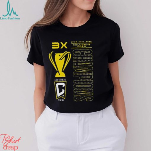 Columbus Crew Three Time MLS Cup Champions Trophy Case Essentials T Shirt