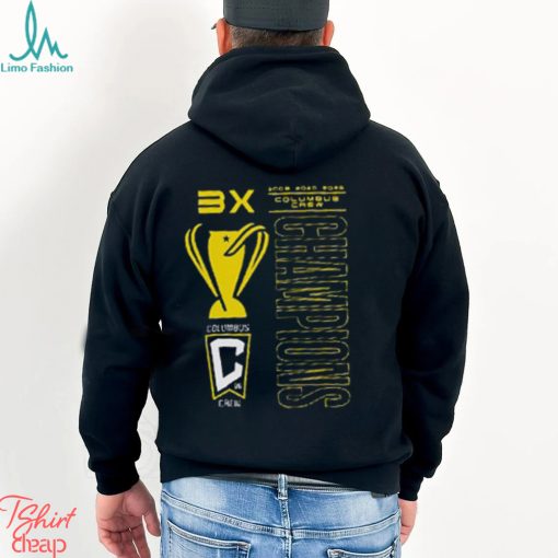Columbus Crew Three Time MLS Cup Champions Trophy Case Essentials T Shirt