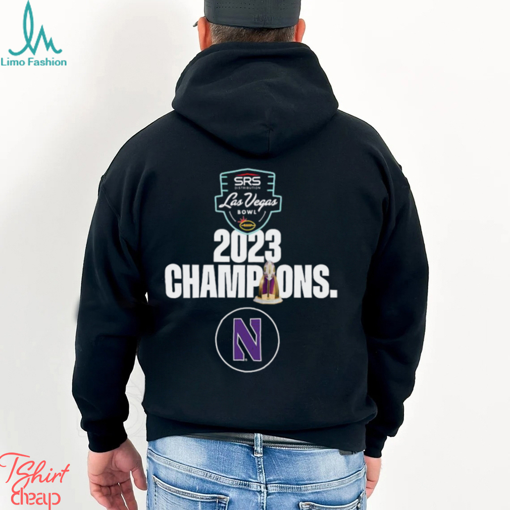 Congratulations Northwestern Football 2023 SRS Distribution Las Vegas Bowl Champions Trophy Shirt Congratulations Northwestern Football 2023 SRS Distribution Las Vegas Bowl Champions Trophy Shirt