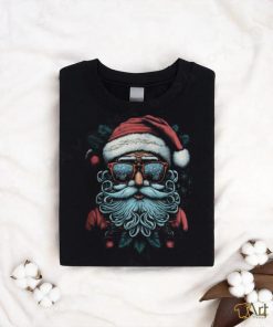 Cool Fashion Hipster Santa Face Lunettes de soleil avec barbe Noël T shirt