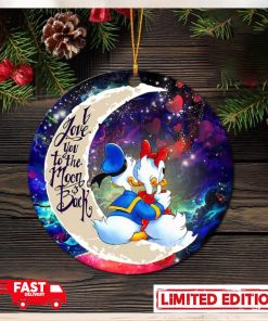 Couple Cute Duck Couple Love You To The Moon Galaxy Perfect Gift For Holiday Ornament