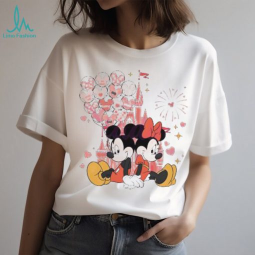 Couple mickey minnie mouse love balloons 2024 shirt