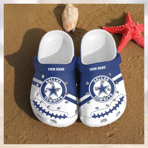 Cowboys Logo Pattern Custom Name Clogs