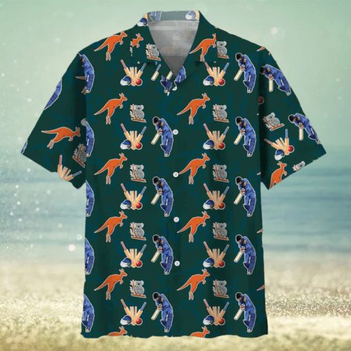 Cricket Blue Hawaiian Shirt