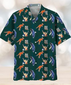 Cricket Blue Hawaiian Shirt