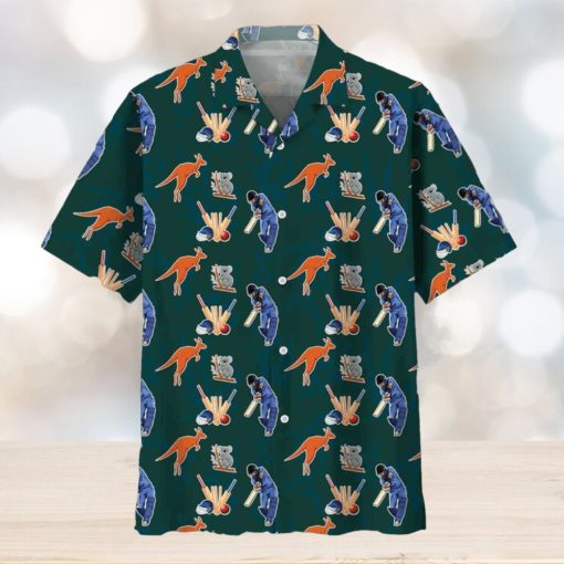 Cricket Blue Hawaiian Shirt