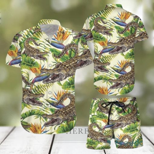 Crocodile Banana Palm Hawaiian Shirt & Short For Men And Women