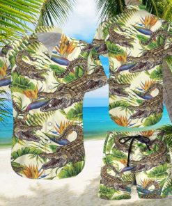 Crocodile Banana Palm Hawaiian Shirt & Short For Men And Women