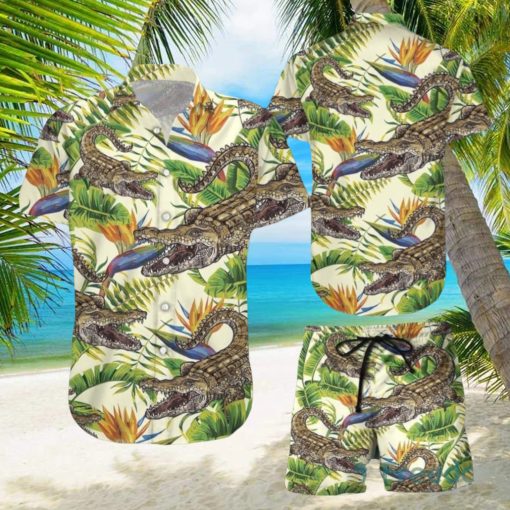 Crocodile Banana Palm Hawaiian Shirt & Short For Men And Women