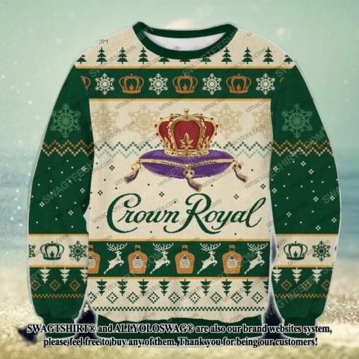 Crown Royal Regal Apple Flavored Whisky Ugly Christmas Holiday Sweater