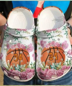 Custom Basketball Floral Crocs