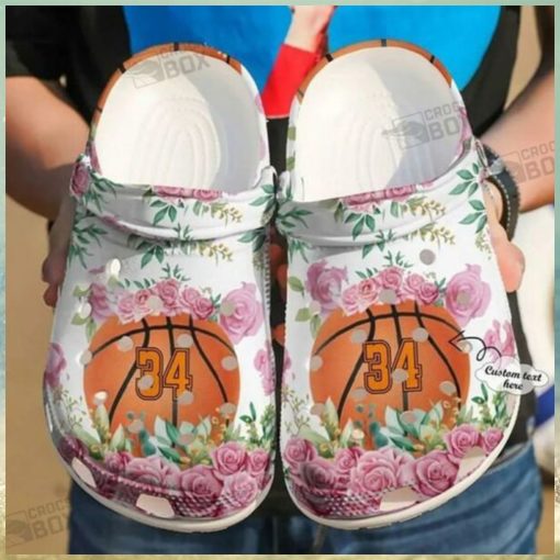 Custom Basketball Floral Crocs