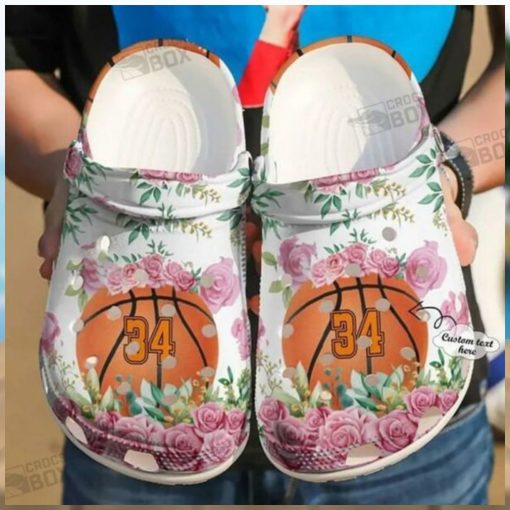 Custom Basketball Floral Crocs