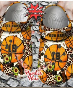 Custom Leopard Basketball Sunflower Crocs