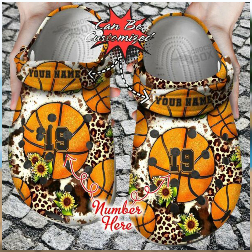 Custom Leopard Basketball Sunflower Crocs Custom Leopard Basketball Sunflower Crocs
