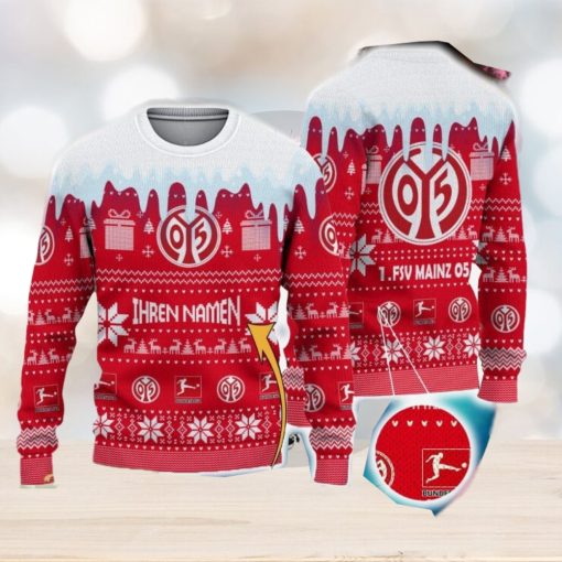 Custom Name 1 FSV Mainz 05 Ugly Christmas 3D Sweater Gift For Men And Women