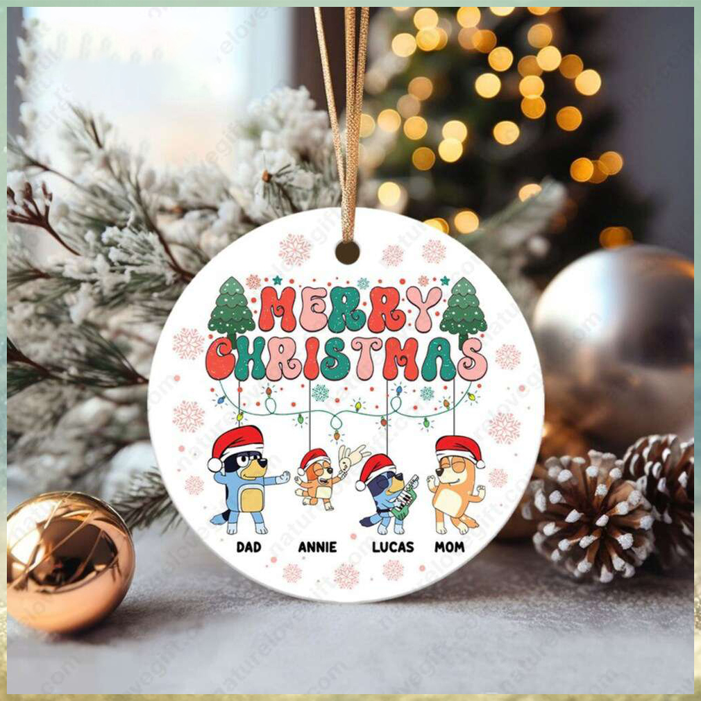 Custom Name Christmas Bluey Ornament for Family Xmas Decorations Custom Name Christmas Bluey Ornament for Family Xmas Decorations