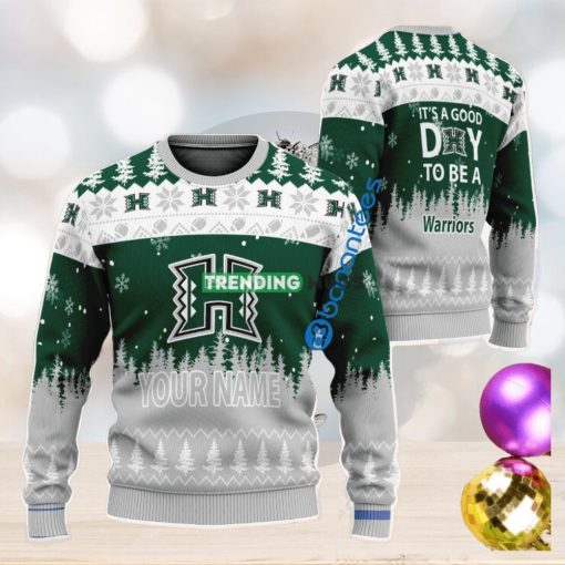 Custom Name It A Good Day To Be A Hawaii Rainbow Warriors Ugly Christmas Sweater