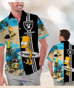 Custom Name Las Vegas Raiders Bart Simpson Hawaiian Shirt For Men Women