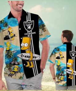 Custom Name Las Vegas Raiders Bart Simpson Hawaiian Shirt For Men Women