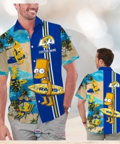 Custom Name Los Angeles Rams Bart Simpson Hawaiian Shirt For Men Women