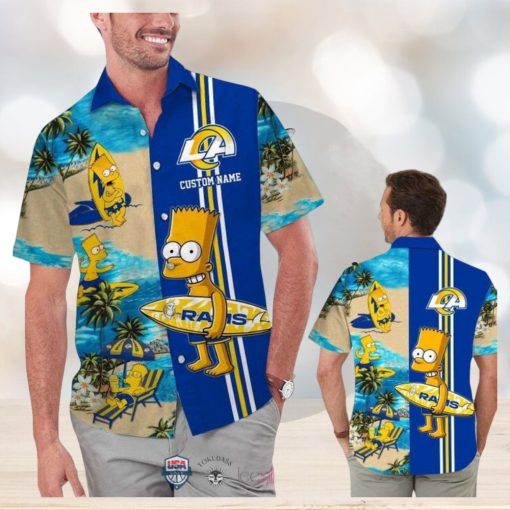 Custom Name Los Angeles Rams Bart Simpson Hawaiian Shirt For Men Women