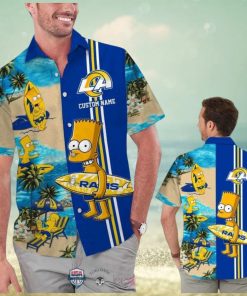 Custom Name Los Angeles Rams Bart Simpson Hawaiian Shirt For Men Women