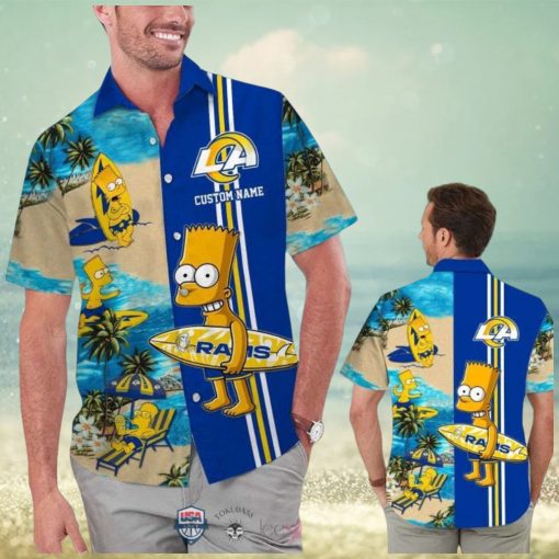 Custom Name Los Angeles Rams Bart Simpson Hawaiian Shirt For Men Women