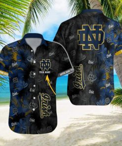 Custom Name Notre Dame Fighting Irish NCAA Pacific Logo AOP Hawaiian Shirt For Summer