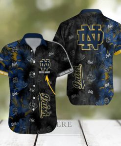 Custom Name Notre Dame Fighting Irish NCAA Pacific Logo AOP Hawaiian Shirt For Summer