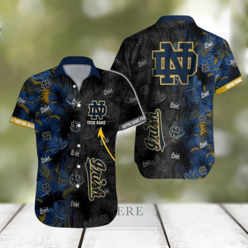 Custom Name Notre Dame Fighting Irish NCAA Pacific Logo AOP Hawaiian Shirt For Summer