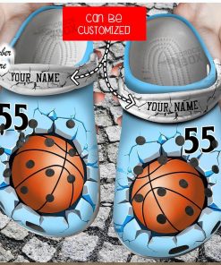 Custom Name Number Basketball Crocs Blue