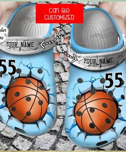 Custom Name Number Basketball Crocs Blue