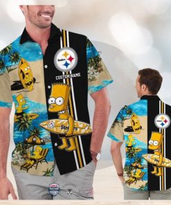 Custom Name Pittsburgh Steelers Bart Simpson Hawaiian Shirt For Men Women