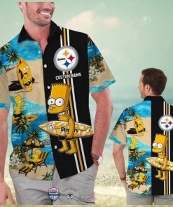 Custom Name Pittsburgh Steelers Bart Simpson Hawaiian Shirt For Men Women