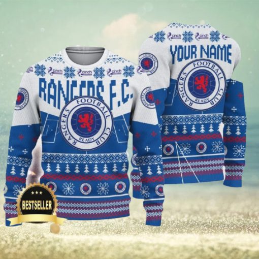 Custom Name Rangers FC Ugly Christmas Sweater New Logo Gift For Men And Women Fans