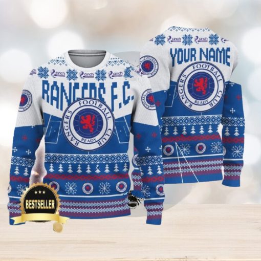 Custom Name Rangers FC Ugly Christmas Sweater New Logo Gift For Men And Women Fans