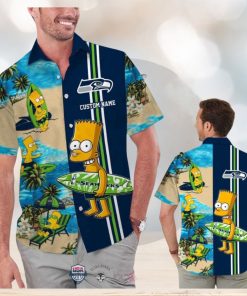 Custom Name Seattle Seahawks Bart Simpson Hawaiian Shirt For Men Women