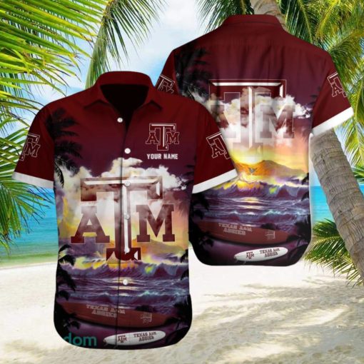 Custom Name Texas AM Aggies NCAA2 Traditional Logo All Over Print Hawaiian Shirt For Summer