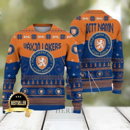 Custom Name Vaxjo Lakers Ugly Christmas Sweater New Logo Gift For Men And Women Fans